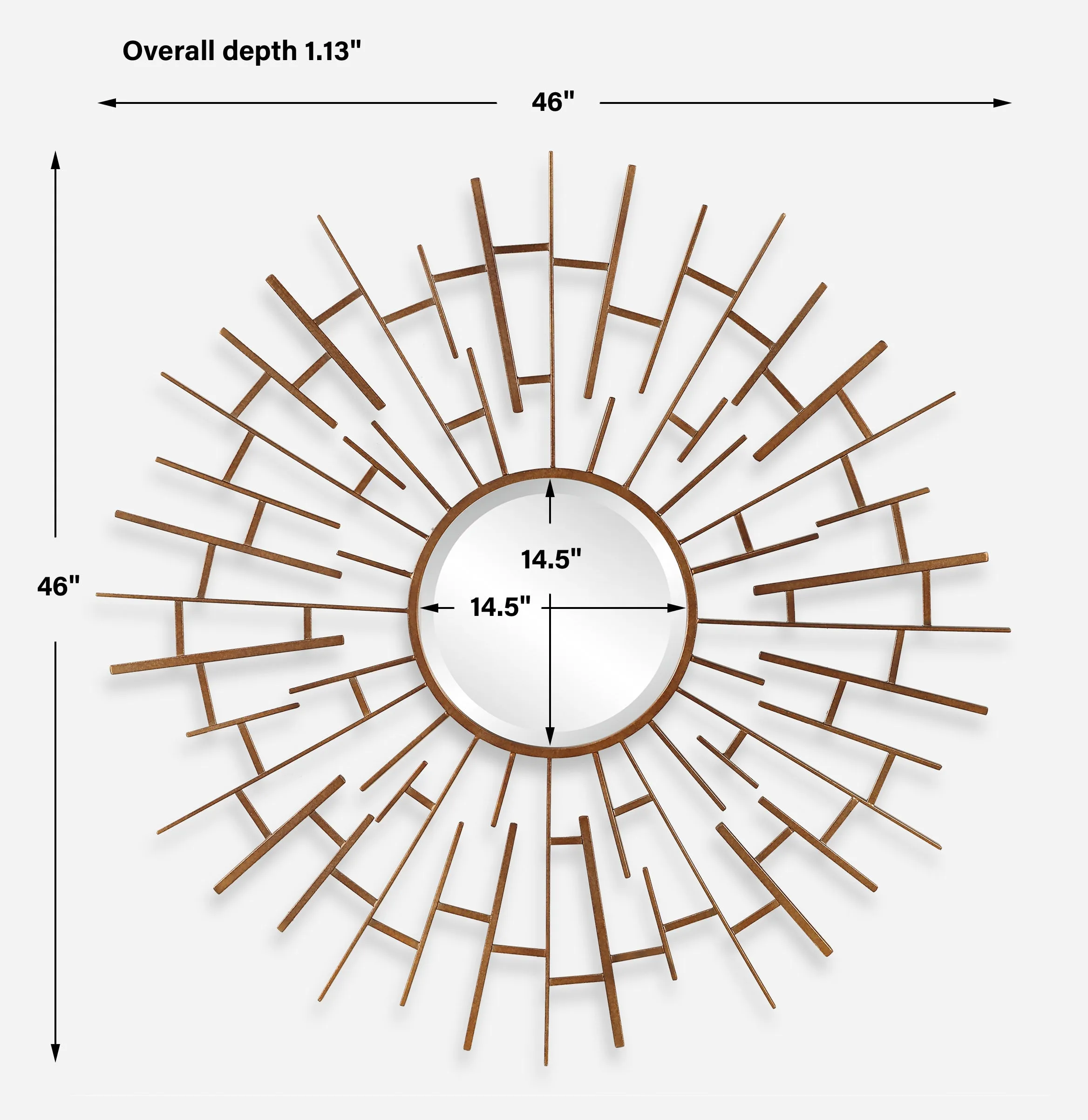 Tangled Bronze Round Mirror