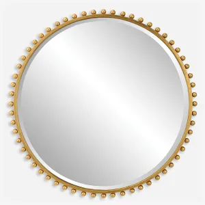 Taza Round Mirror, Gold