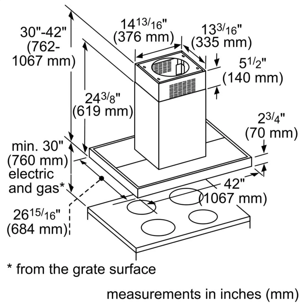 Thermador HMIB42WS 42-Inch Masterpiece? Box Island Hood With 600 Cfm