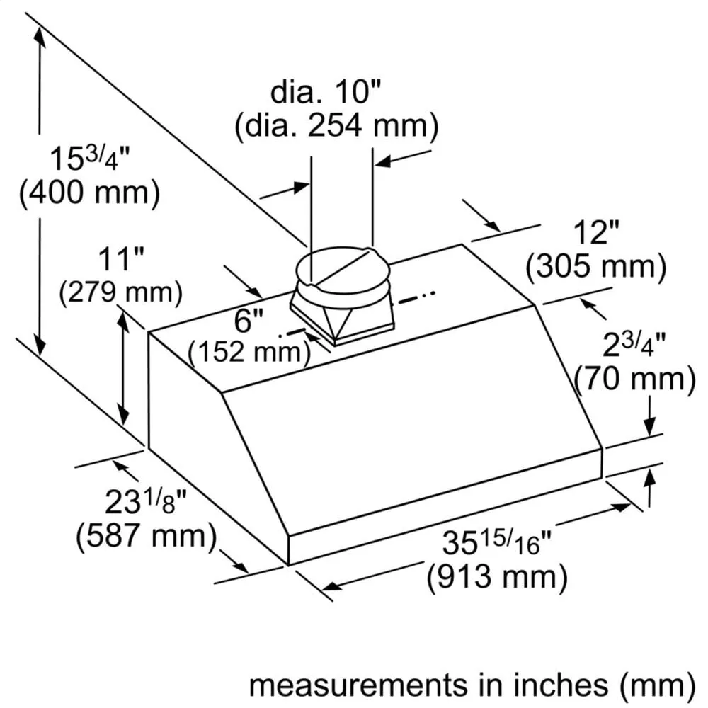 Thermador HMWB36WS 36-Inch Masterpiece?Low-Profile Wall Hood With 600 Cfm