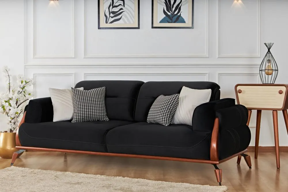 Three-Seater Sofa from Maiden Home, Black - 220x75x75 cm M110453311