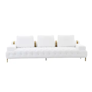 Tufting White 4 Seater Sofa