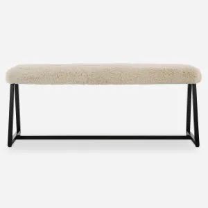 Uttermost Taupo Sheepskin Bench