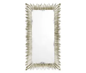 Versailles Collection - Silvered floor standing rectangular sunburst mirror