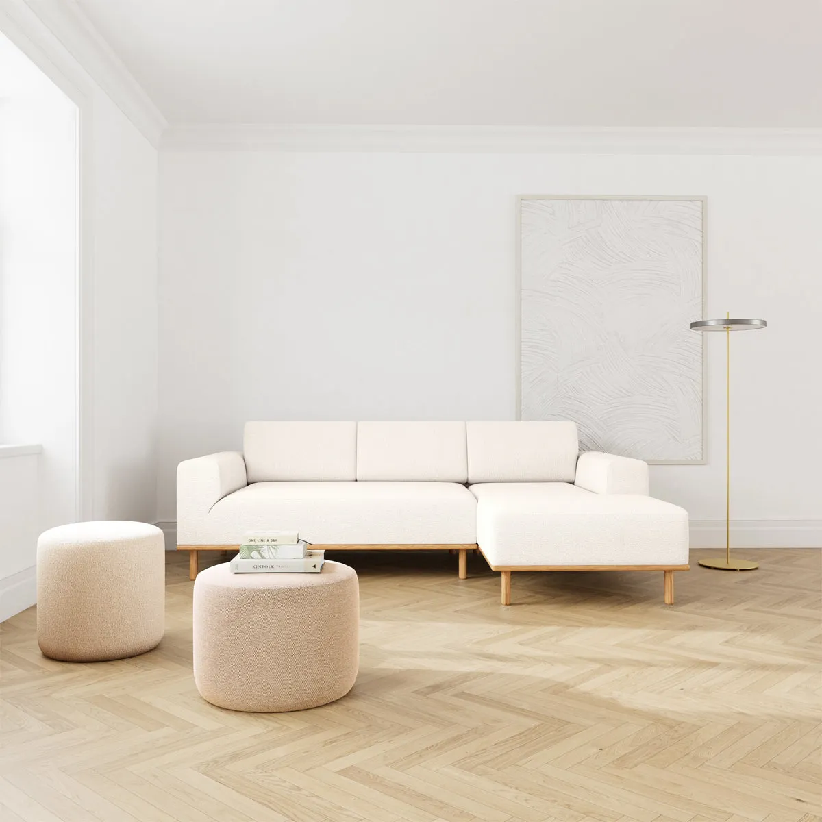 Vilmar Boucle Right Chaise Sofa