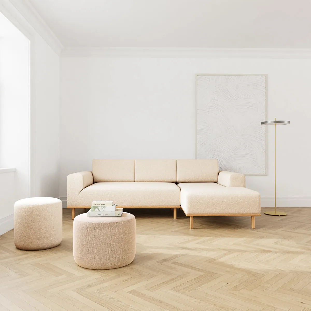 Vilmar Boucle Right Chaise Sofa
