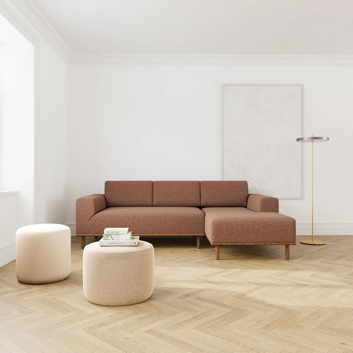 Vilmar Boucle Right Chaise Sofa