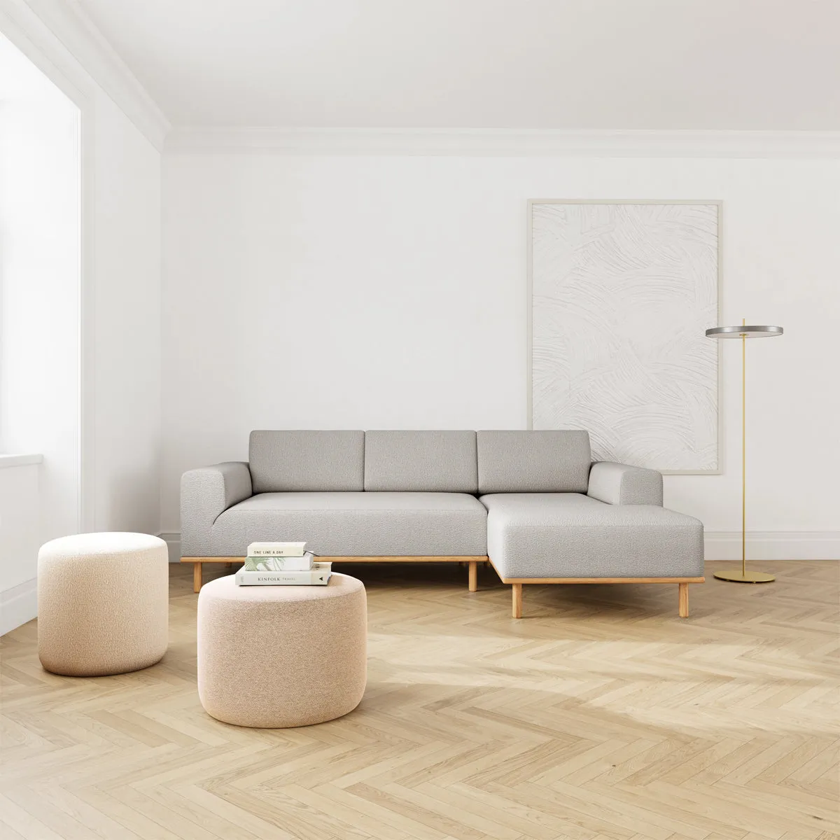 Vilmar Boucle Right Chaise Sofa