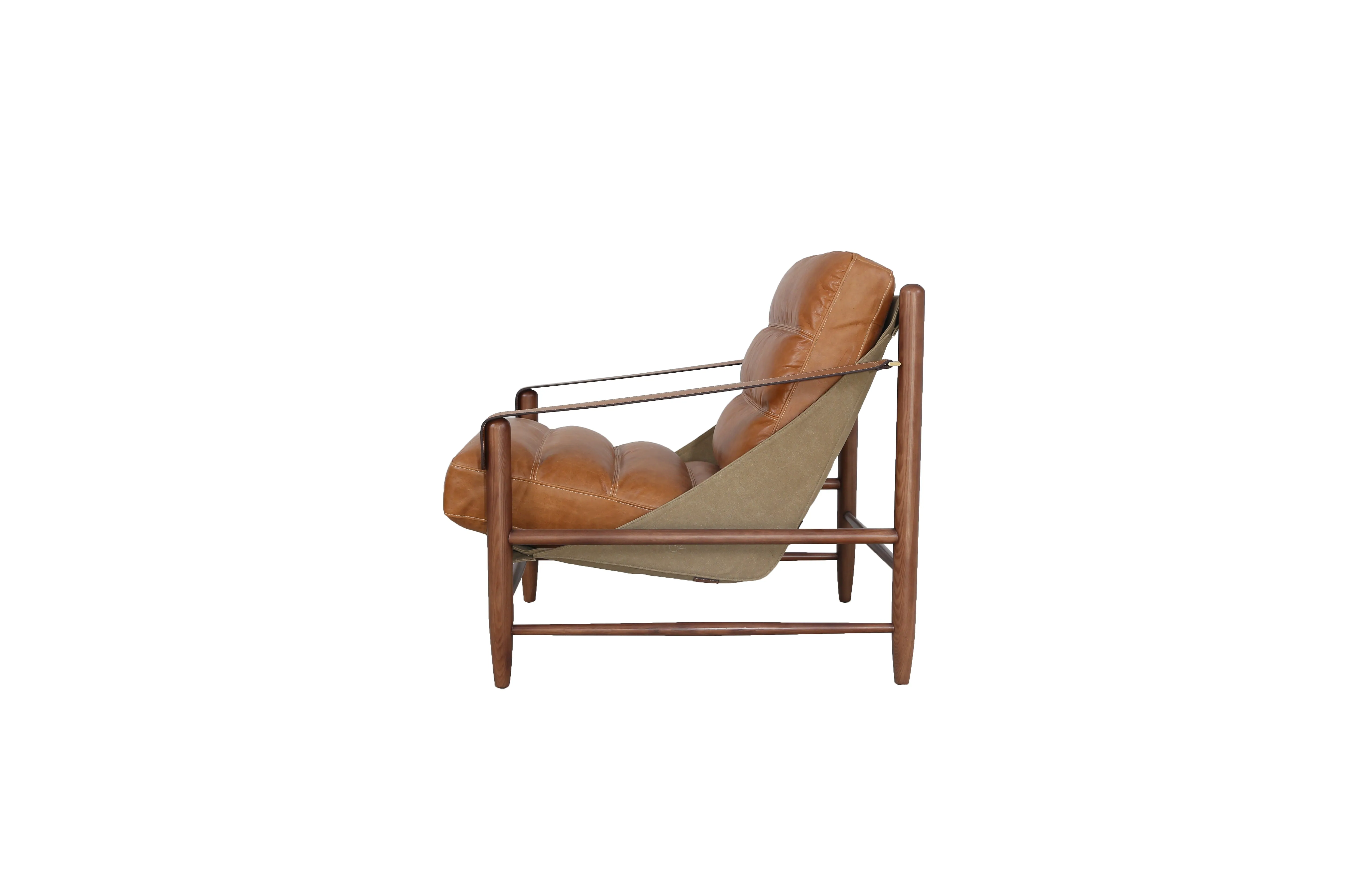 Vintage Brown Leather Accent Chair