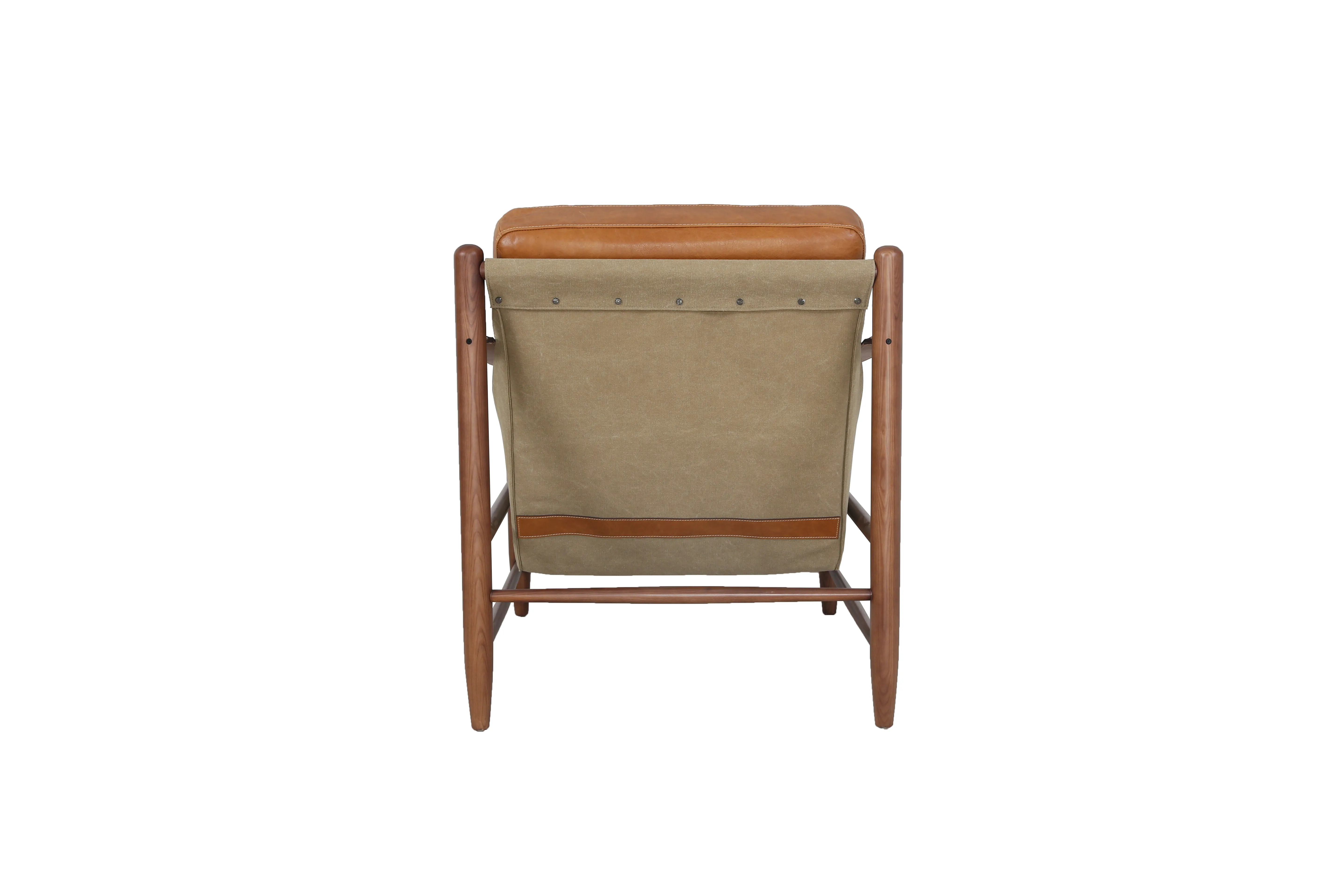 Vintage Brown Leather Accent Chair