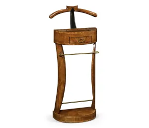 Windsor Collection - Crotch Walnut Valet Stand with Stud Box