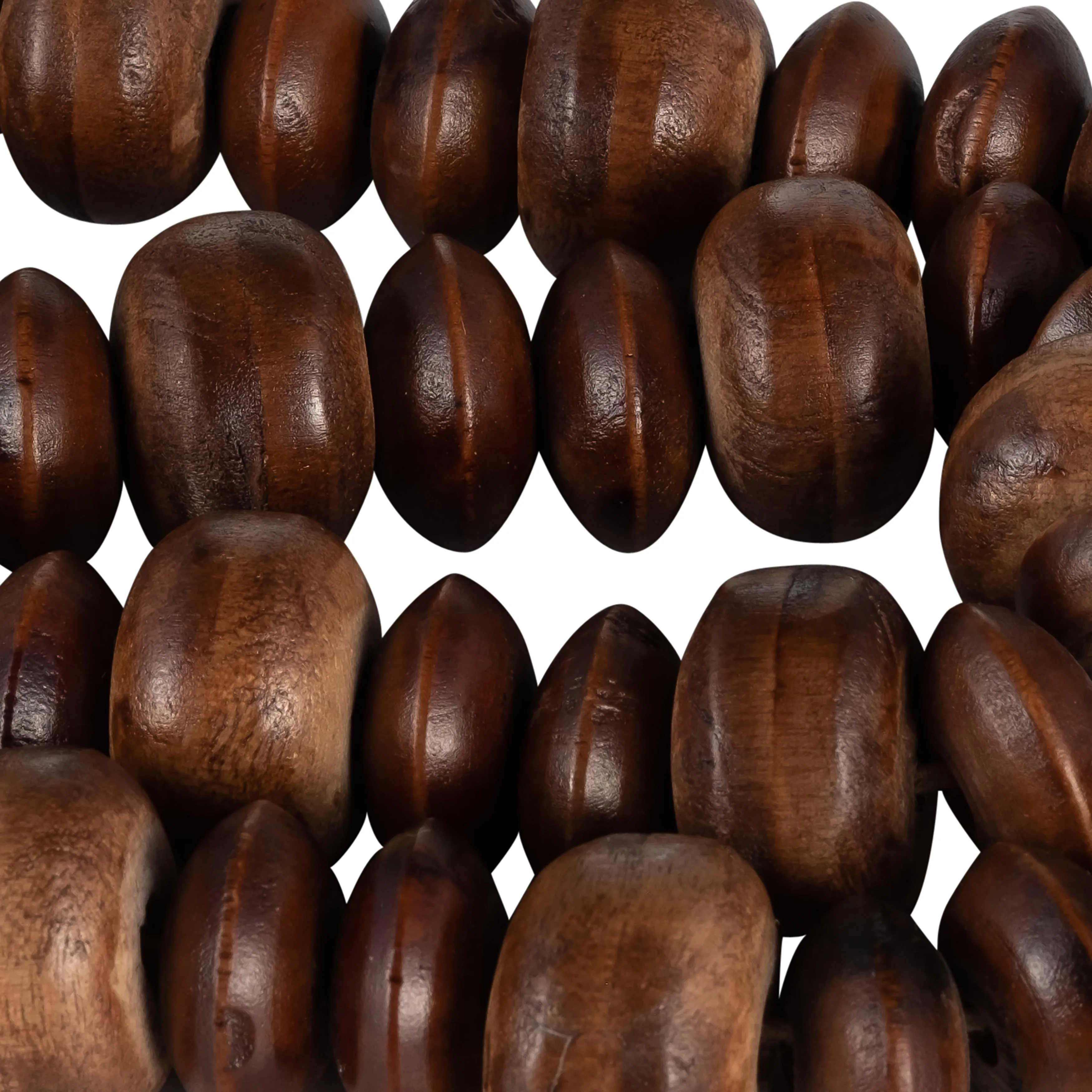 WOOD, 26" FLAT BEADS GARLAND, NATURAL