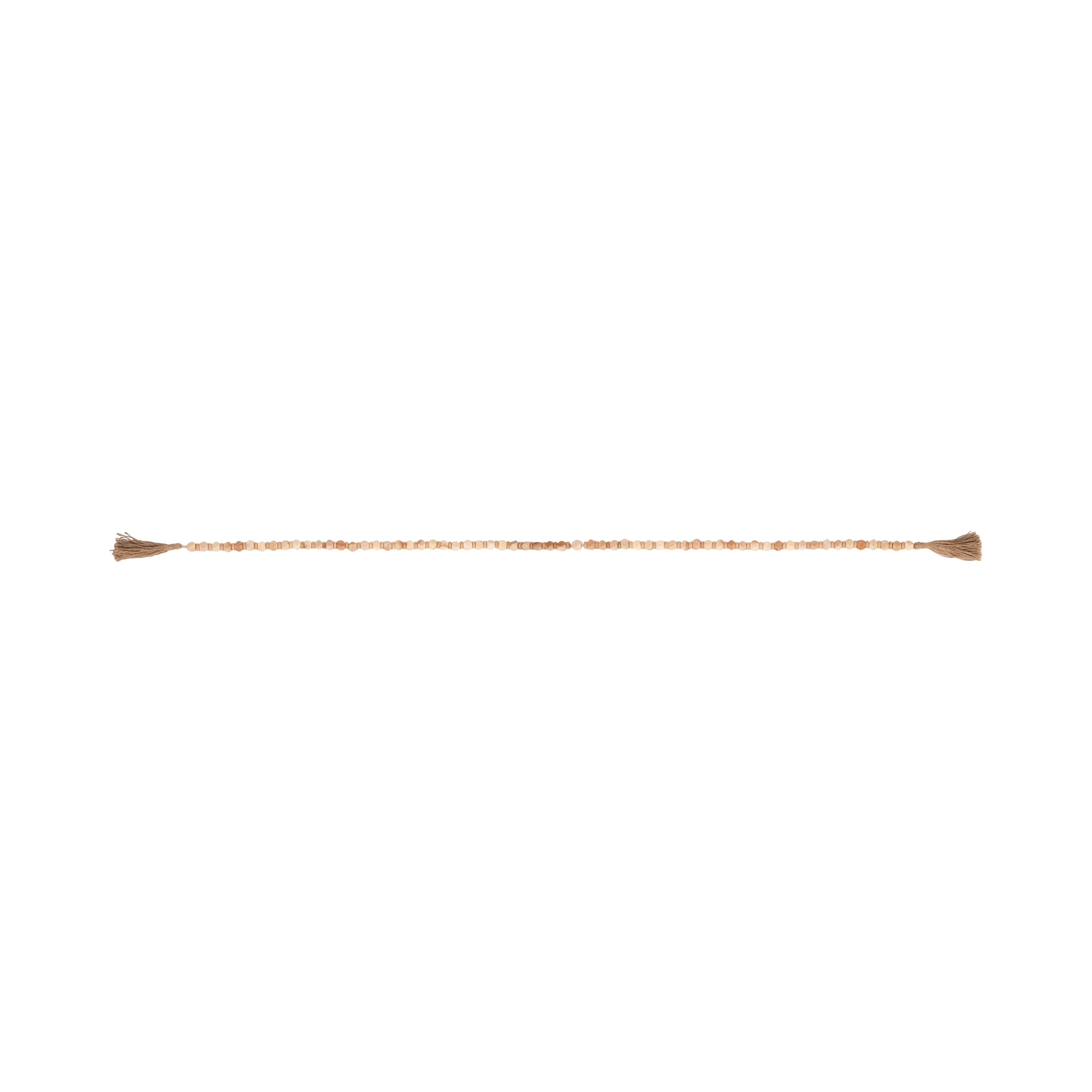 WOOD, 84" BEADED GARLAND, LT BROWN