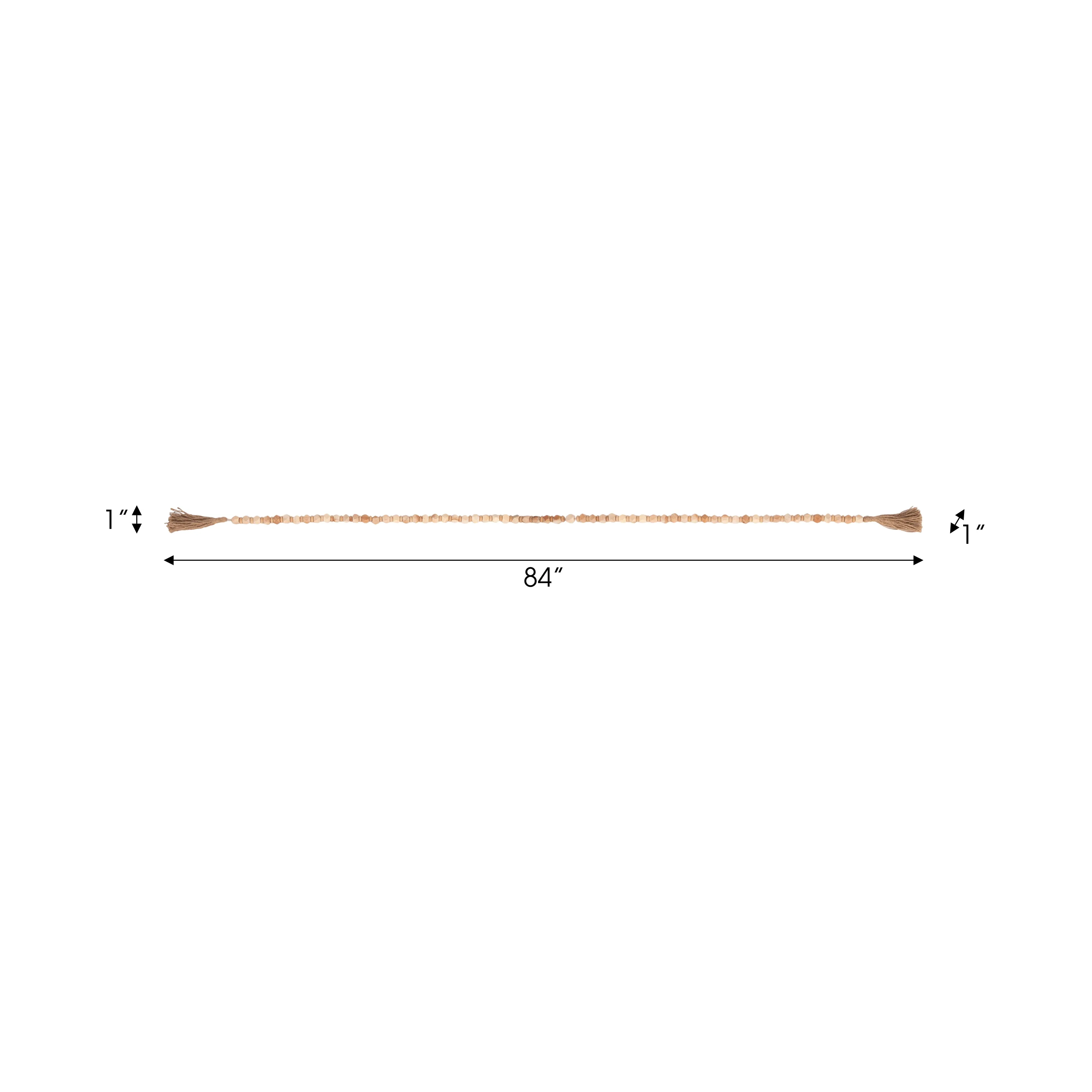 WOOD, 84" BEADED GARLAND, LT BROWN