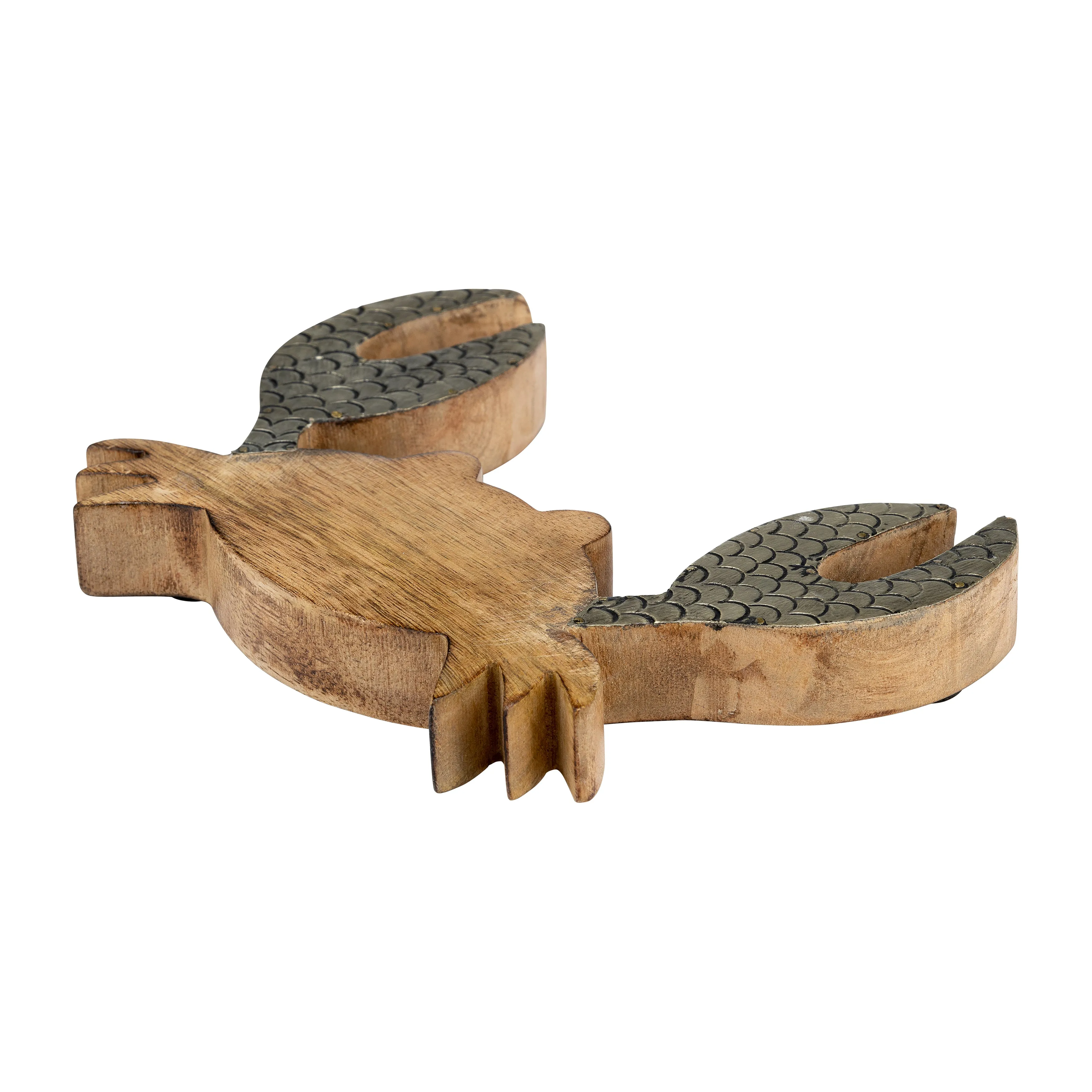 WOOD, 8" CRAB DECO, BROWN