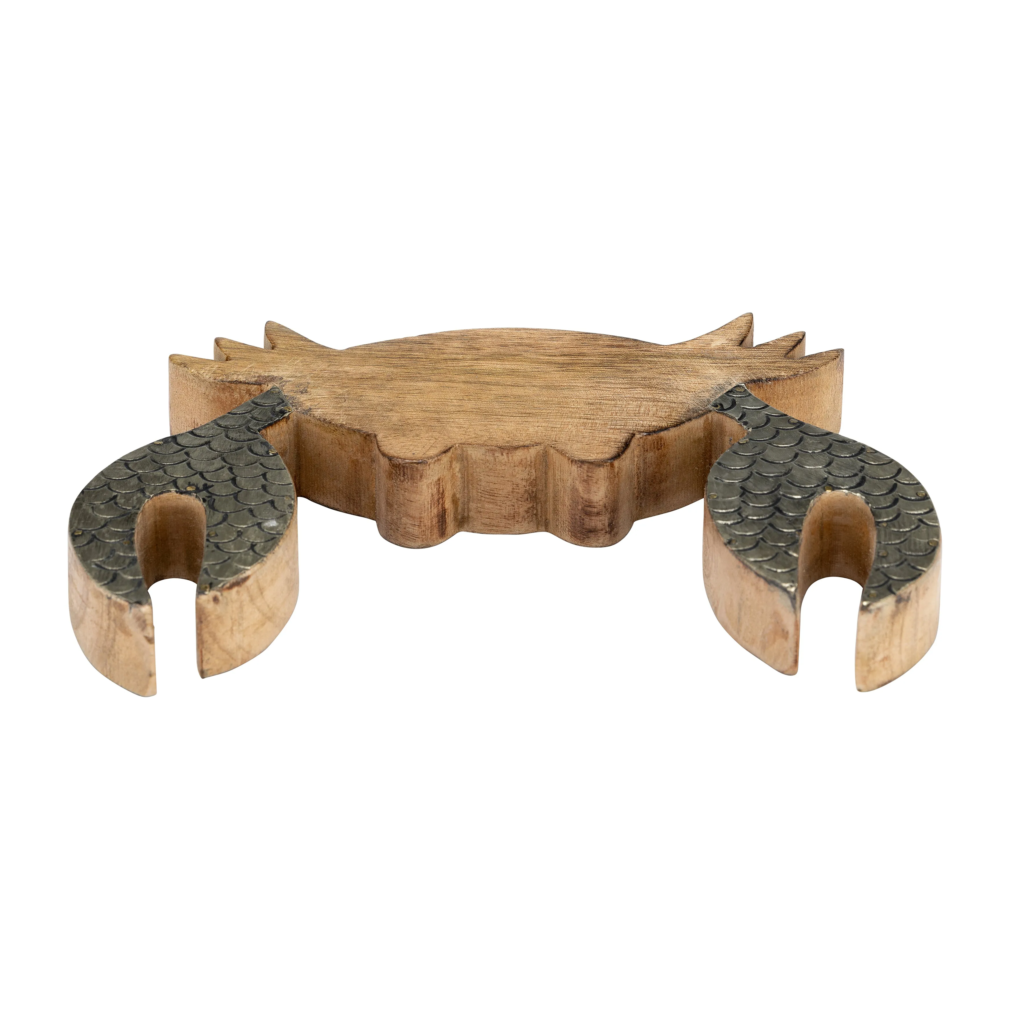 WOOD, 8" CRAB DECO, BROWN
