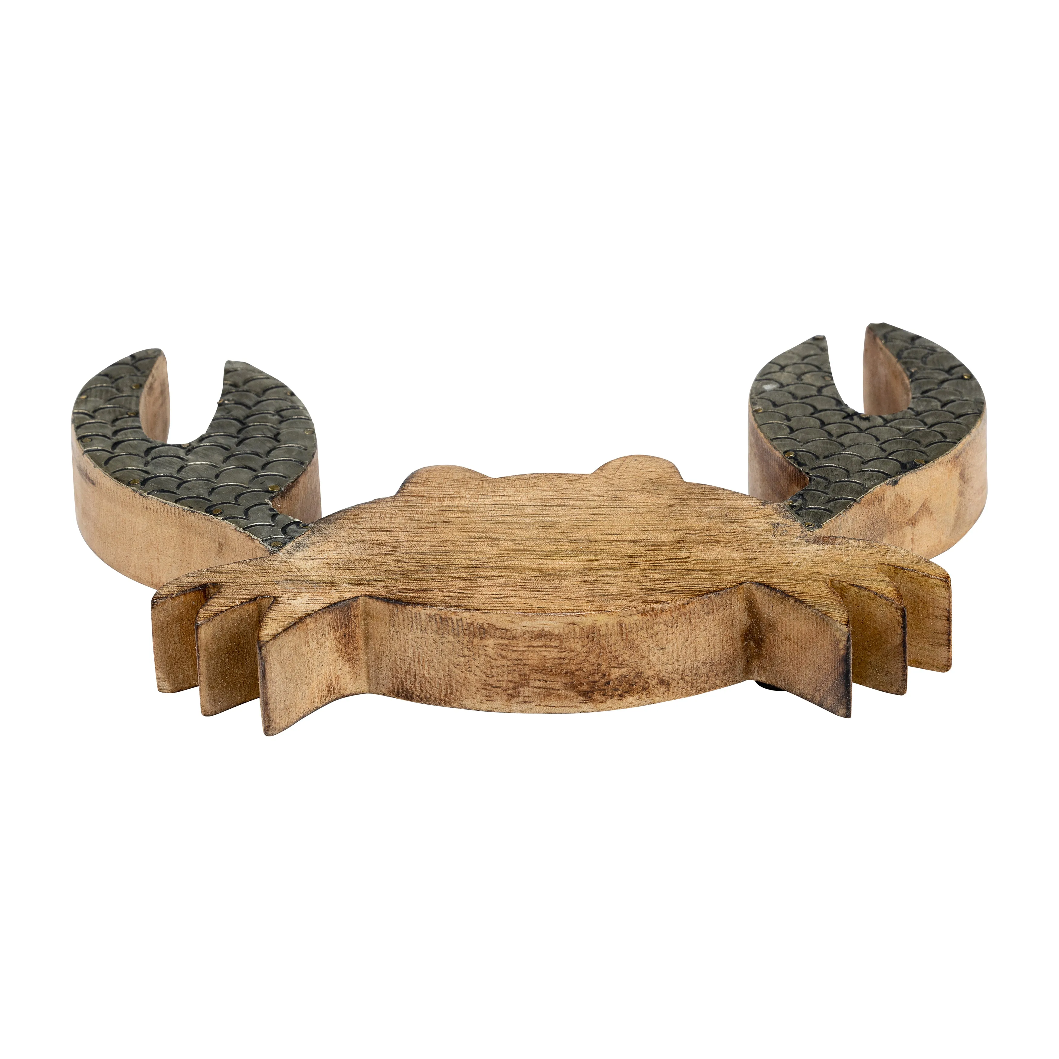 WOOD, 8" CRAB DECO, BROWN