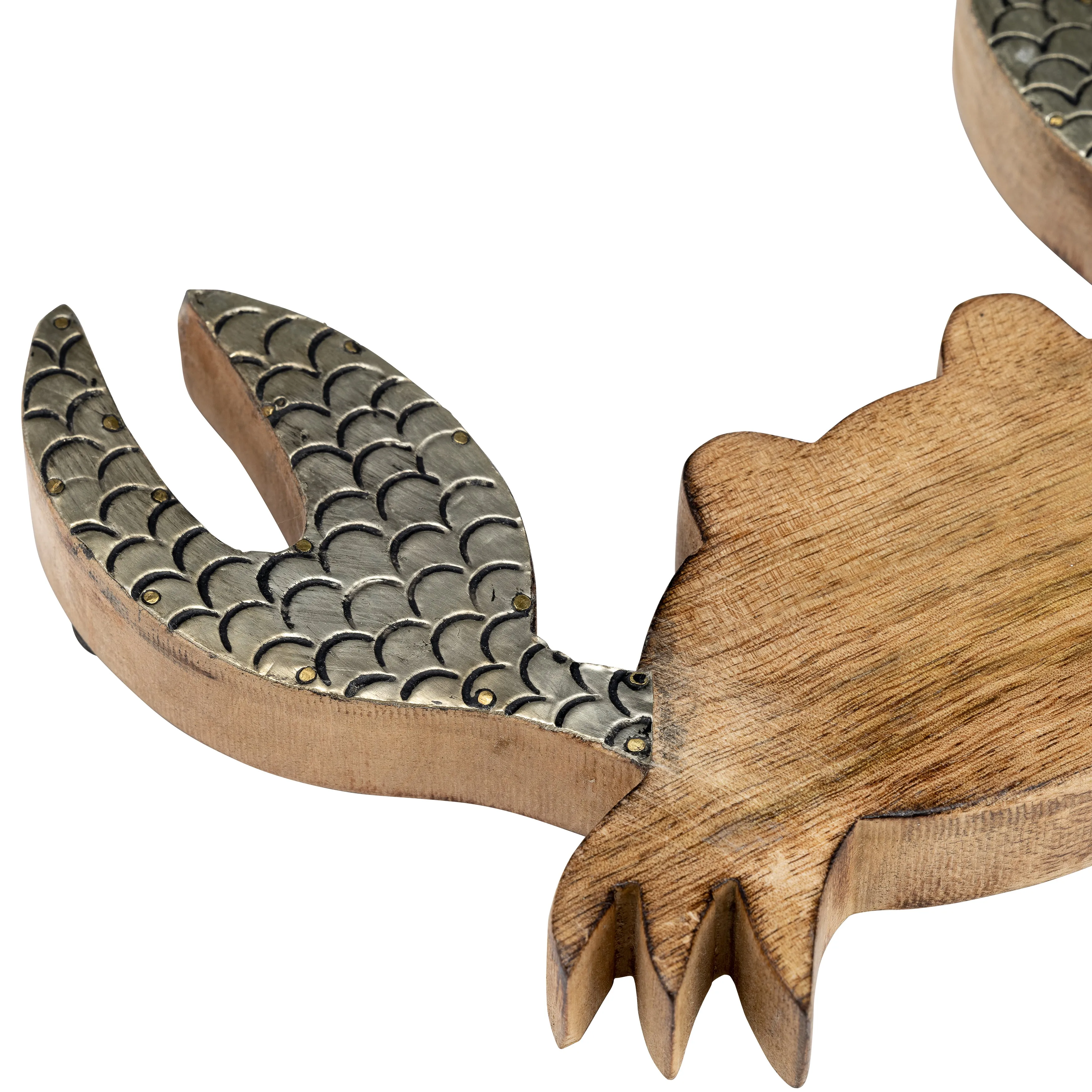 WOOD, 8" CRAB DECO, BROWN