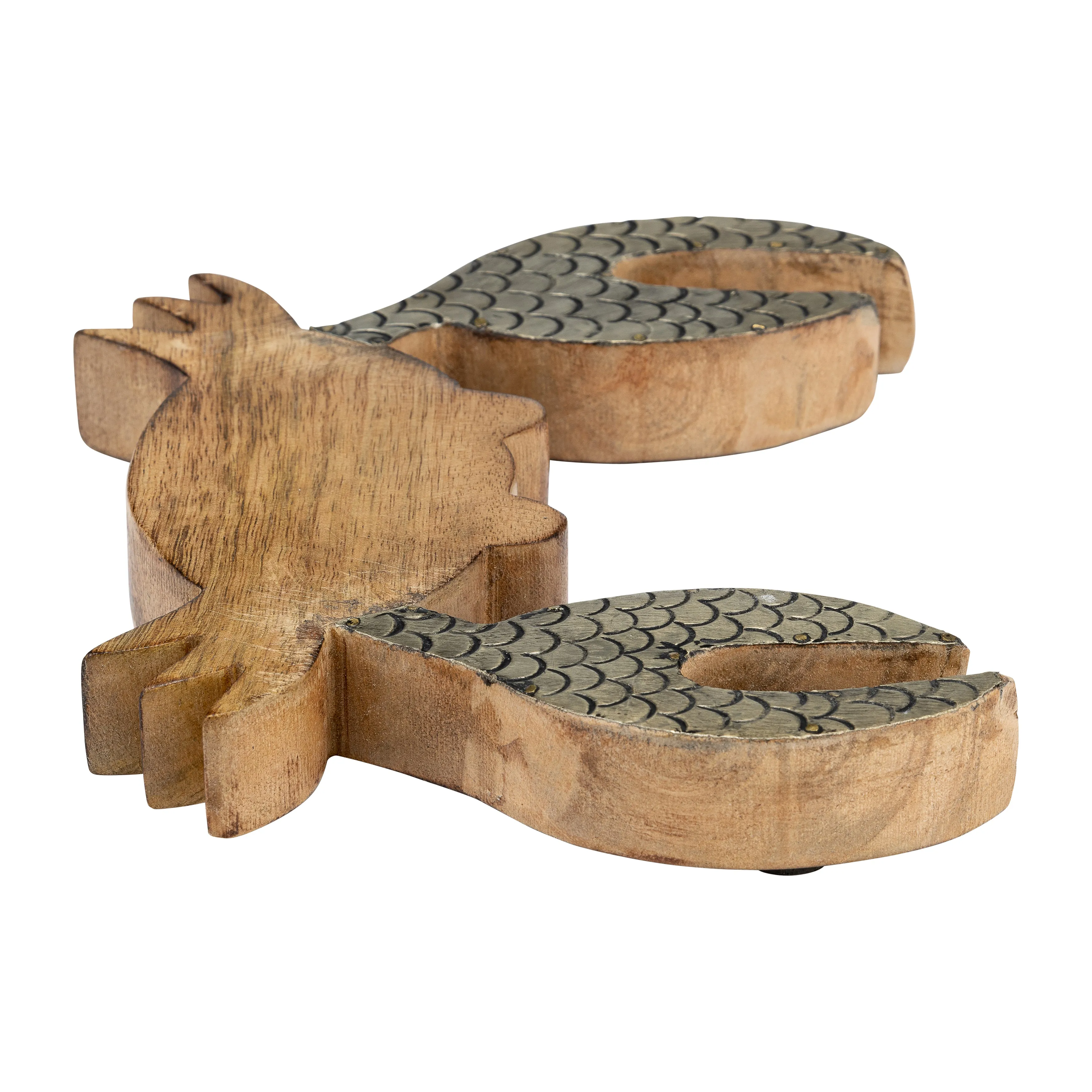 WOOD, 8" CRAB DECO, BROWN