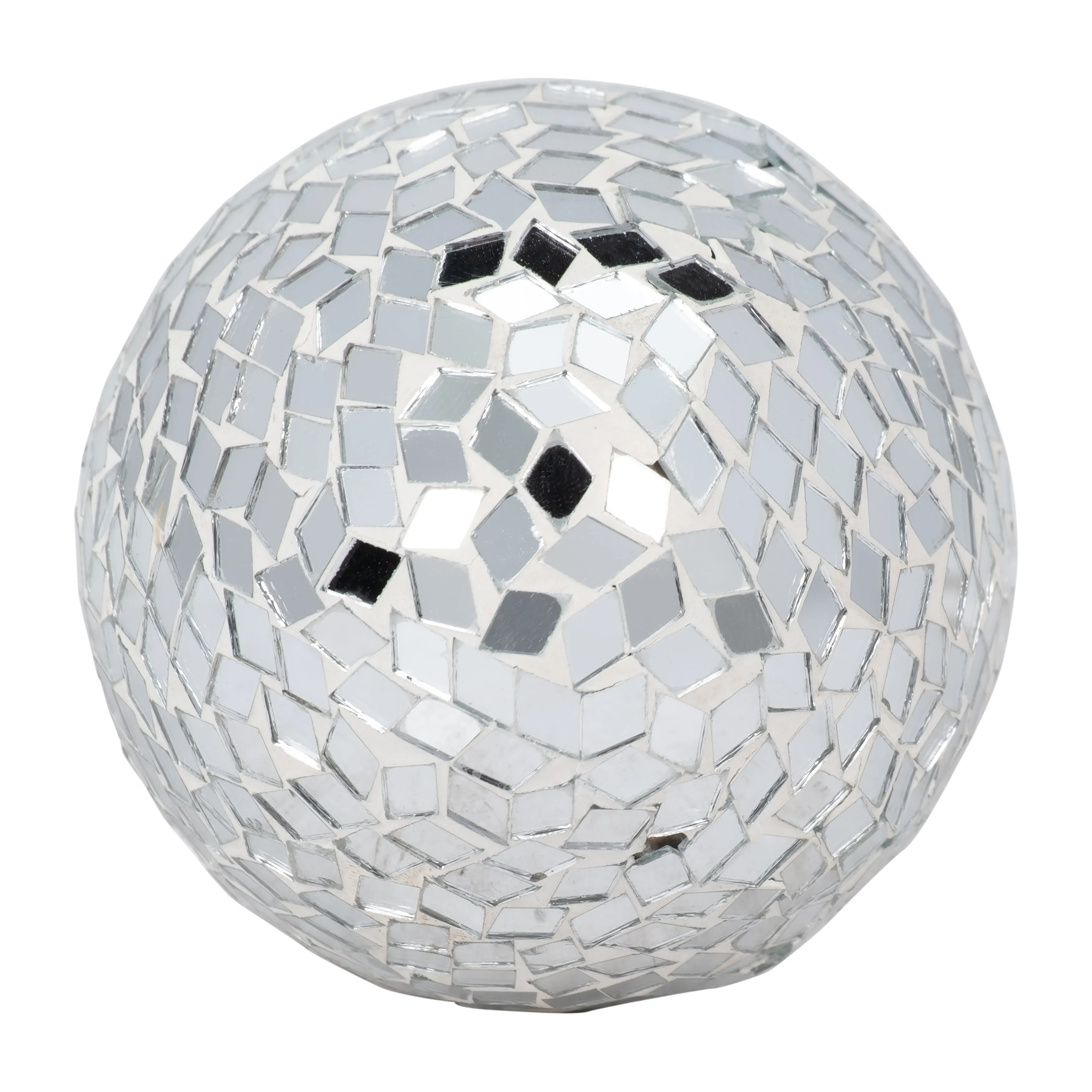 WOOD, 8" MOSAIC MUSHROOM, SILVER