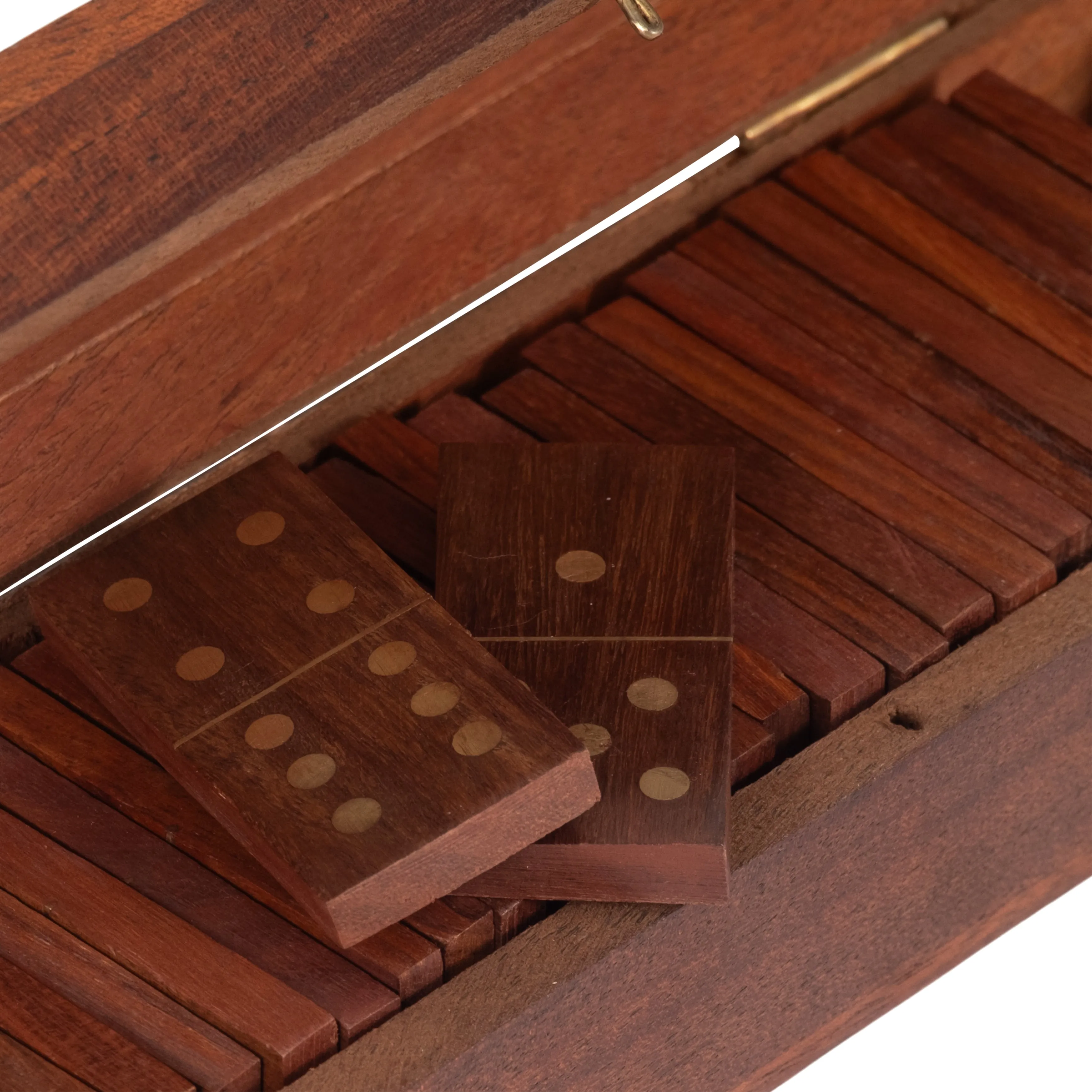 WOOD, 8X3 DOMINOES BOX, BROWN