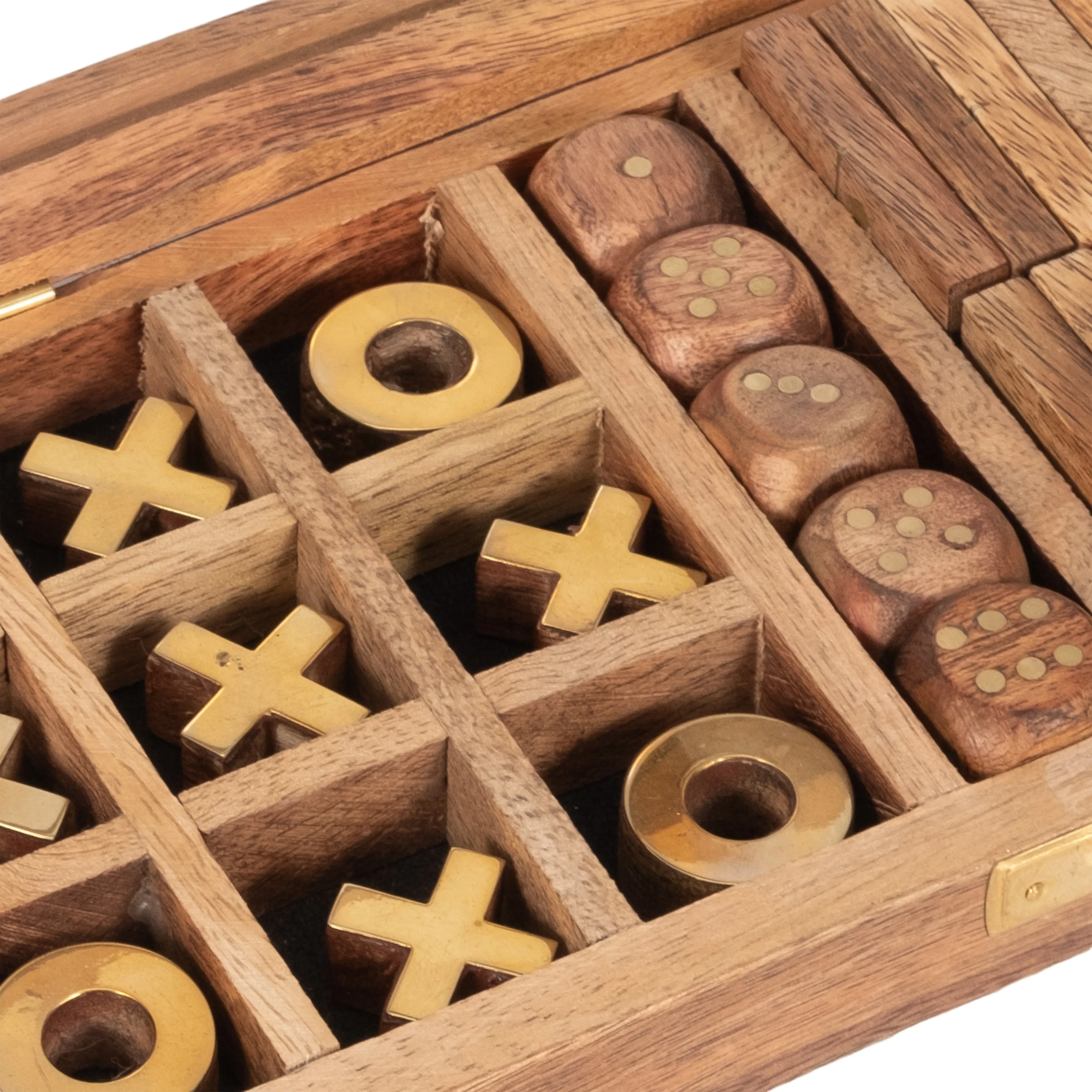 WOOD, 9X4 TABLE GAME BOX, BROWN