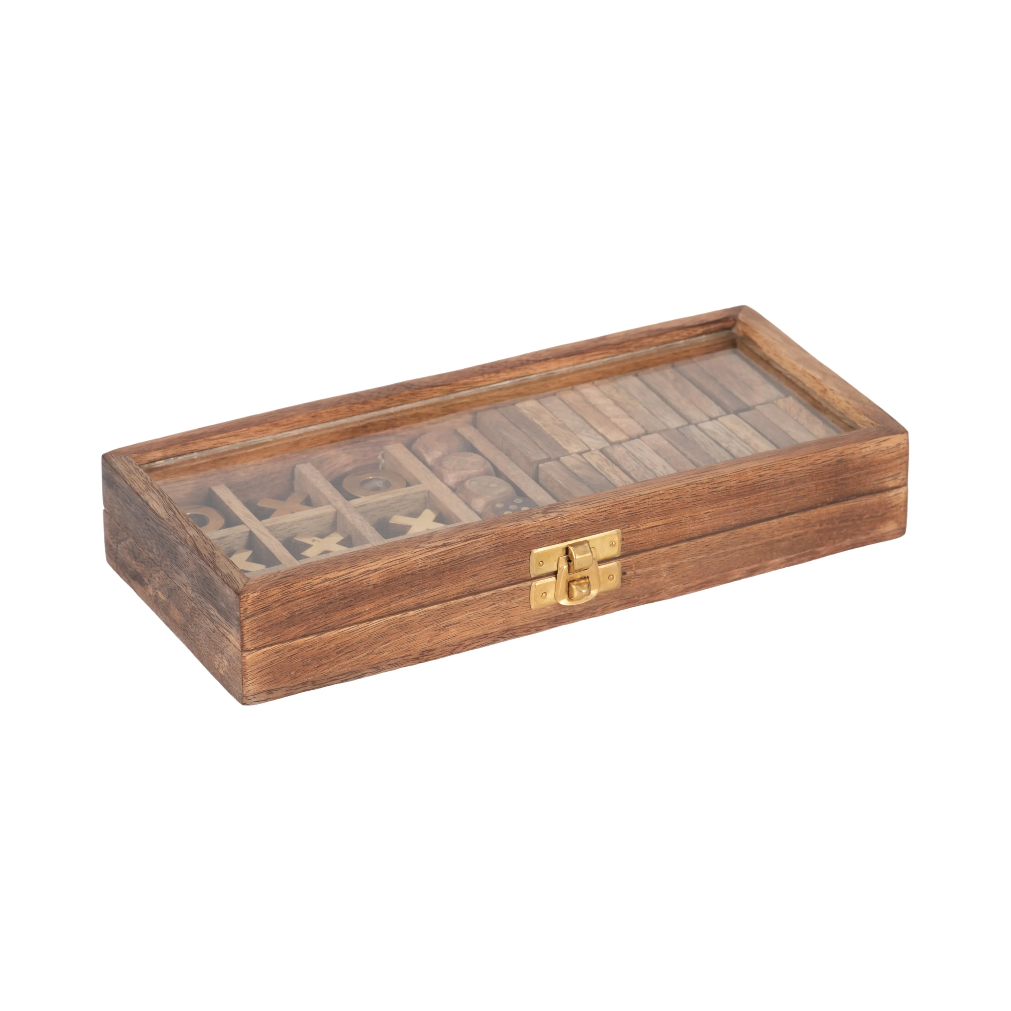 WOOD, 9X4 TABLE GAME BOX, BROWN