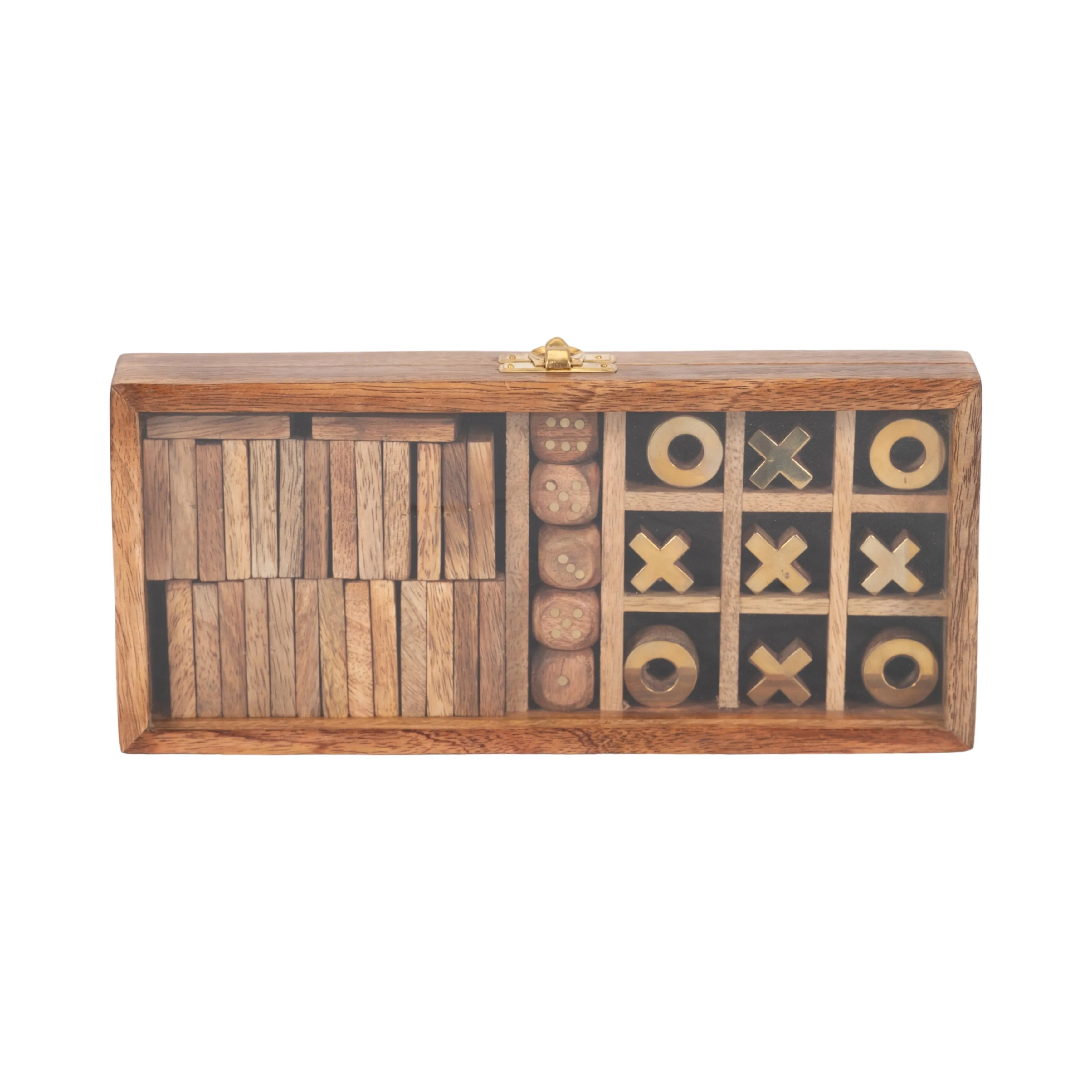 WOOD, 9X4 TABLE GAME BOX, BROWN