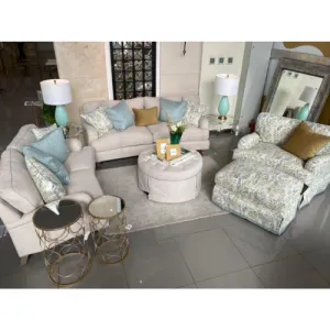 Wood Frame Upholstered Sofa Set