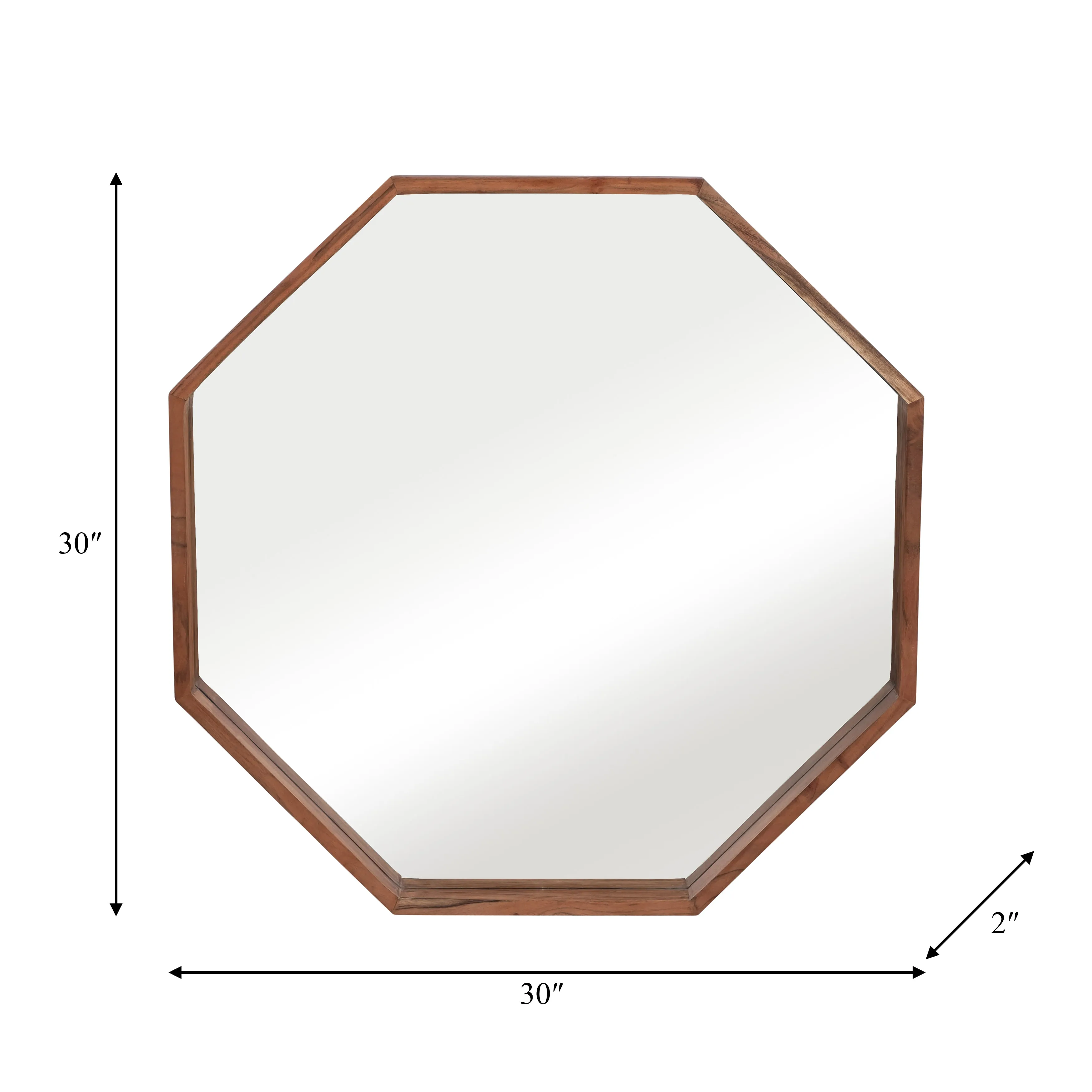 WOOD,30X30, OCTAGON SHAPED MIRROR,CHERRY
