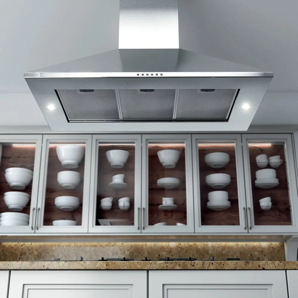Xo Appliance XOBI36S 600 Cfm 36" Italian Made Island Hood Stainless