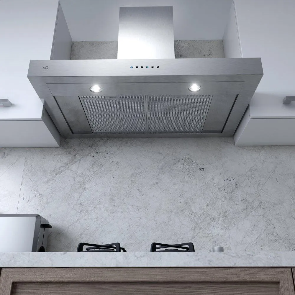 Xo Appliance XOR48SC 48" 600/395 Cfm Sleek Contemporary Italian Made Wall Mount Hood Stainless