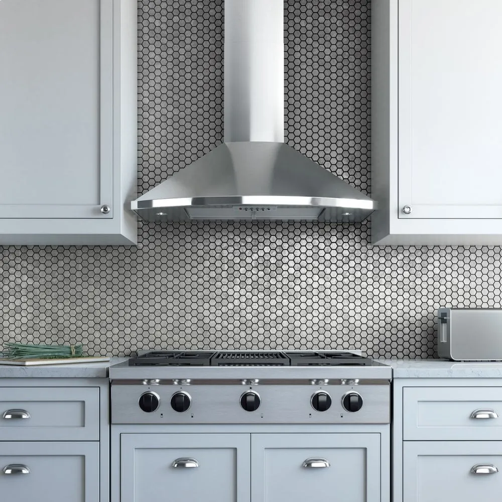 Xo Appliance XOS30SMUA 395 Cfm 30" Make Up Air Compliant Curving Front Range Hood Stainless