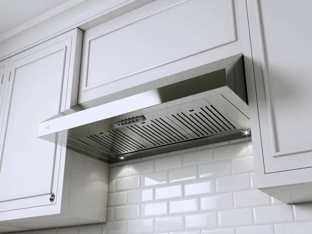 Xo Appliance XOT36SMUA 395 Cfm 36" Under Cabinet Make Up Air Compliant Pro Style Hood