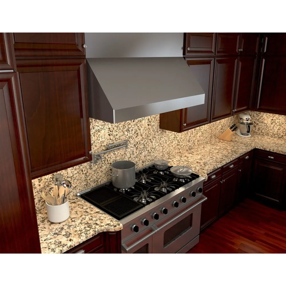 Zephyr AK7548BS 48" Tempest Ii Wall Hood With 650 Cfm Blower, 6 Speed Levels, Act