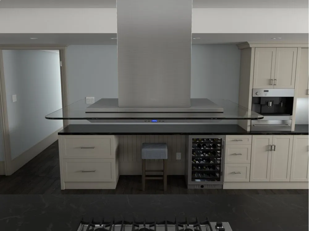 Zephyr ZVNM90AG 36" Verona Island Hood W/715Cfm Blower,5 Speed Levels,Act,Dcbl Supprsson
